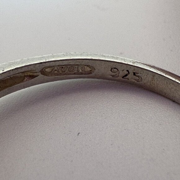 VTG AVON Sterling Silver 925 Cubic Zirconia Prong Set Statement Ring Size 8.25 - Picture 7 of 10